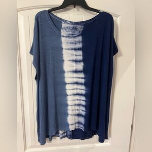 Size 26/28 Lane Bryant blue tie-dye tunic top- new with tags
